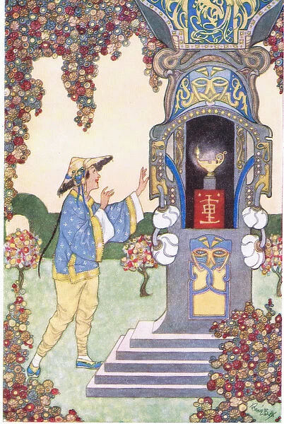 Aladdin finds the lamp, 1930s (colour litho)