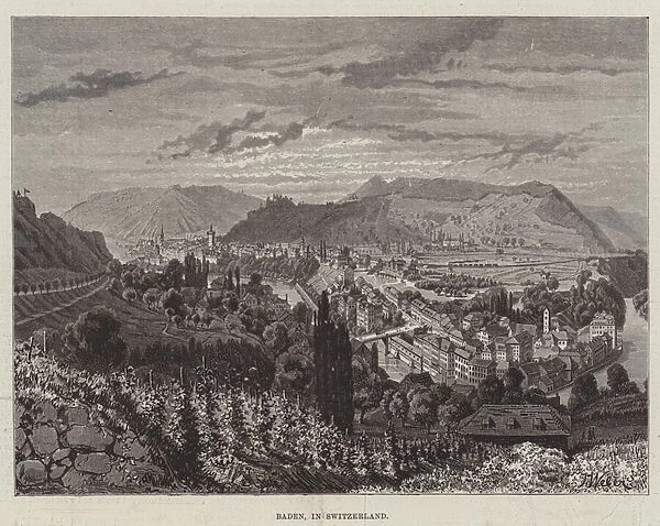 Baden, in Switzerland (engraving)