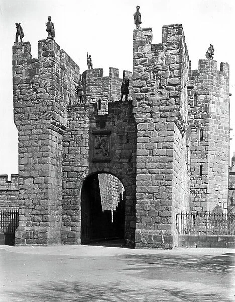 The Barbican, Alnwick Castle, from The English Country House (b / w photo)