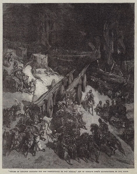 'Cedars of Lebanon destined for the Construction of the Temple, 'One of Gustave Dores Illustrations of the Bible (engraving)