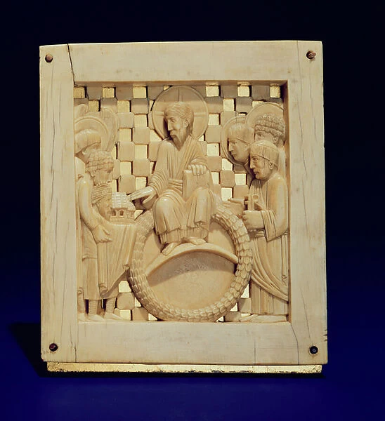 Christ Receiving Magdeburg Cathedral from Emperor Otto I, c. 962-68 (ivory)