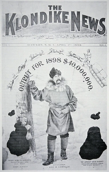 Front cover of The Klondike News, 1st April 1898 (litho)