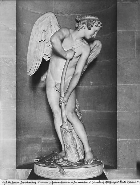 Cupid carving his bow from the club of Hercules, 1747-50 (see also 346092) (marble