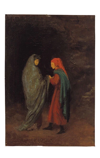 Dante et Virgile a l entree de l Enfer, 1857-58 (oil on paper laid down on canvas