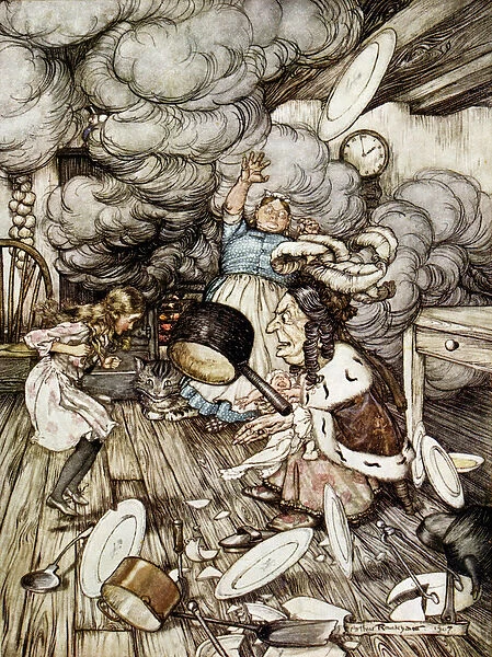 In the Duchesss Kitchen, illustration to Alices Adventures in Wonderland