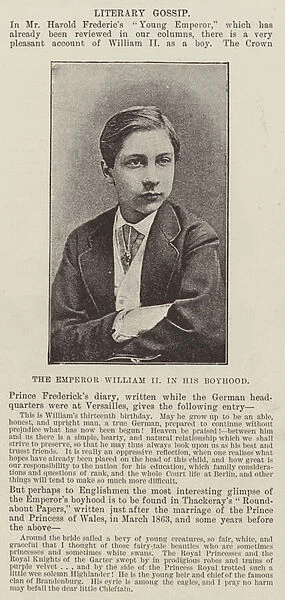 The Emperor William II in his Boyhood (b  /  w photo)