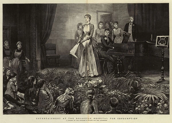 Entertainment at the Brompton Hospital for Consumption (engraving)