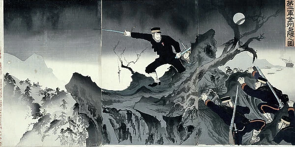 Episode from the Sino-Japanese war (woodblock print)