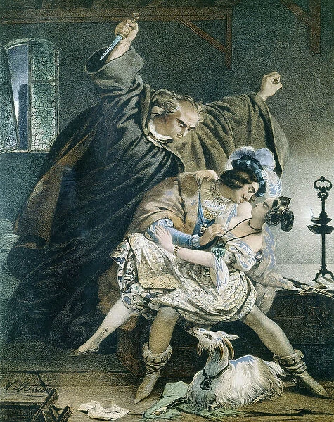 Esmeralda, Phoebus and claude Frollo (Notre Dame de Paris) by Victor Hugo