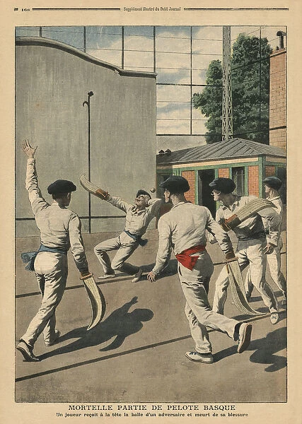 Fatal Basque Pelota, illustration from Le Petit Journal, supplement illustre