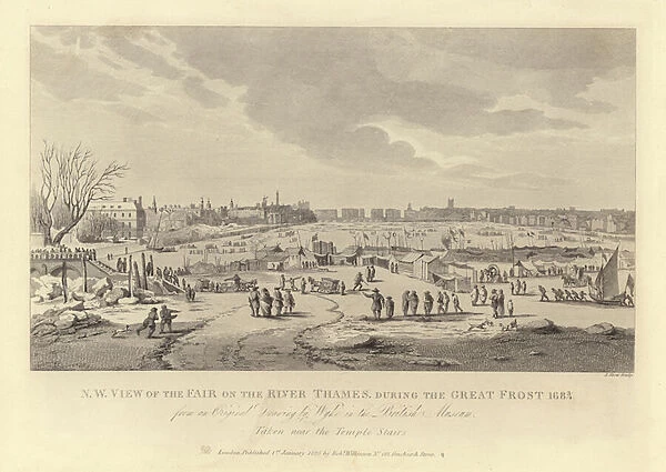 Frost fair on the Thames, 1683-1684 (engraving)