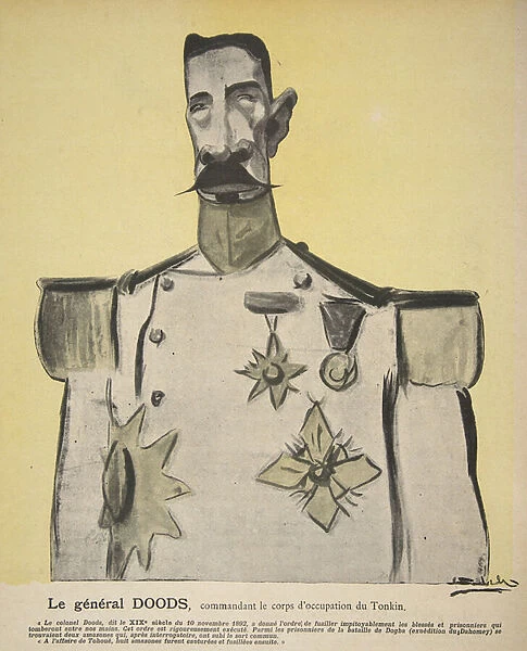 General Doods, commandant le corps d occupation du Tonkin, illustration from L assiette au Beurre: Nos Generaux, 12th July 1902 (colour litho)