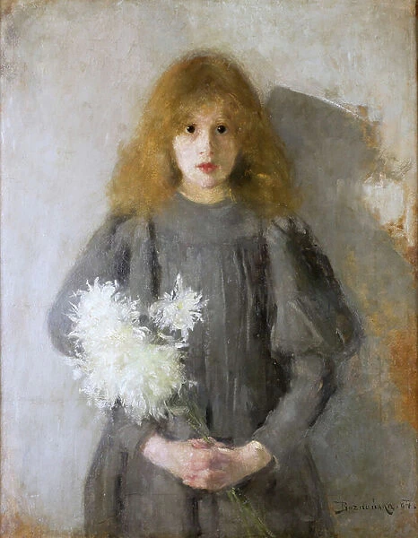 Girl with Chrysanthemums, 1894 (oil on canvas)