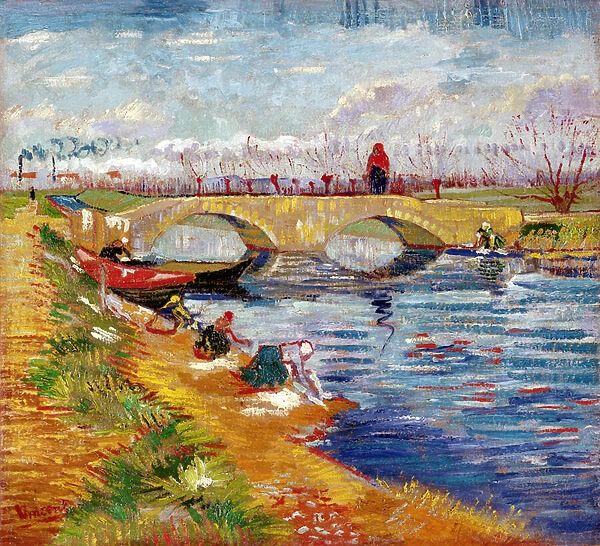 The Gleize Bridge over the Vigneyret Canal, near Arles (oil on canvas)