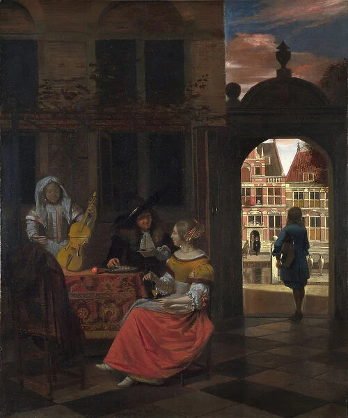 Hooch, Pieter, de (1629-1684) A Musical Party in a Courtyard Oil on canvas 1677 National