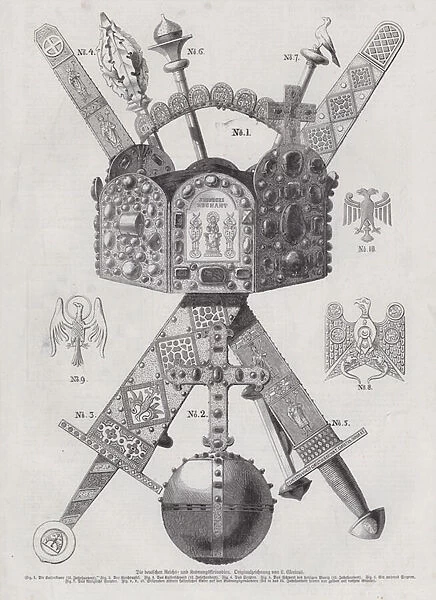 Imperial crown jewels of Germany (engraving)