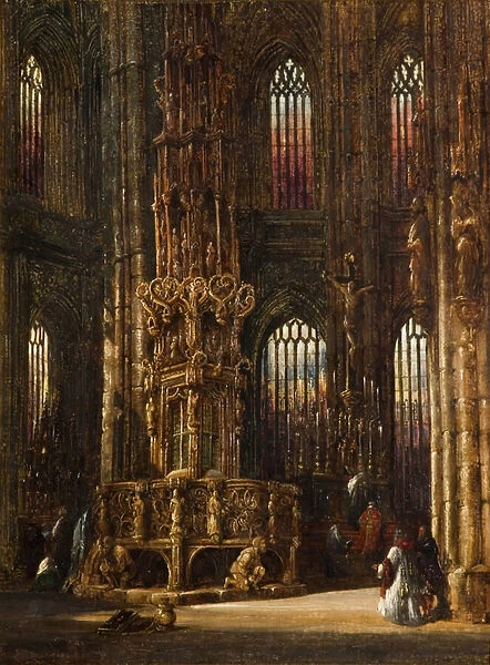 Interior of the Church of St. Lawrence, Nuremberg, c. 1875 (oil on canvas)