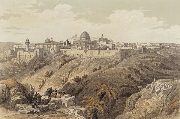 Jerusalem, the Church of the Purification (colour litho)