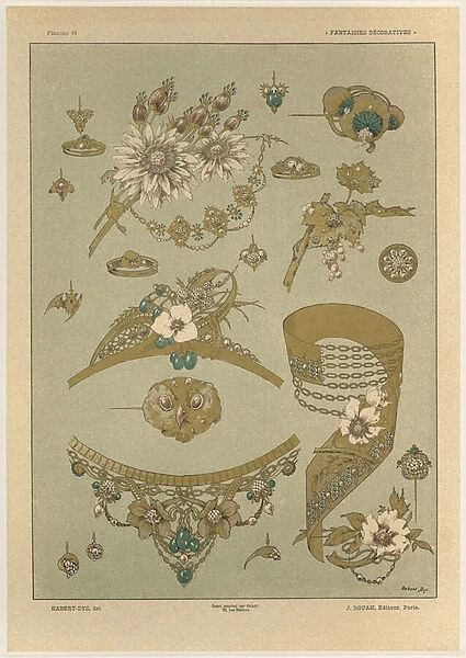 Jewels, plate 39 from Fantaisies decoratives, engraved by Gillot