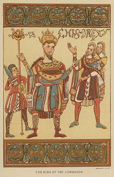 The King of the Lombards (colour litho)
