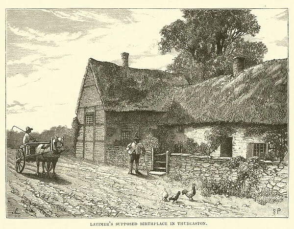 Latimers Supposed Birthplace in Thurcaston (engraving)