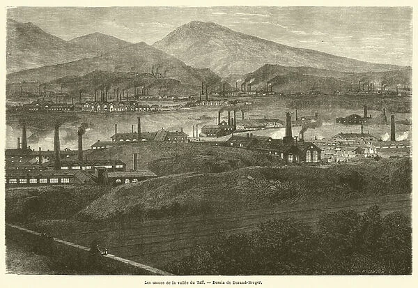 Les usines de la vallee du Taff (engraving)
