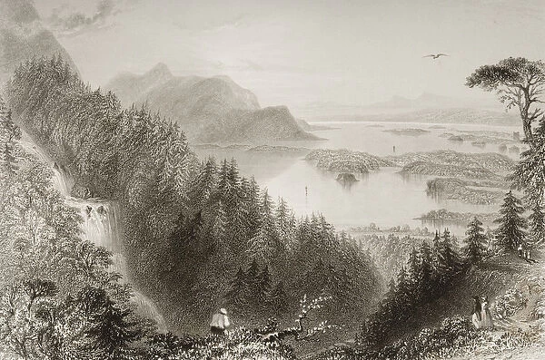 Lower and Turk Lakes, County Killarney, Ireland, from Scenery and Antiquities