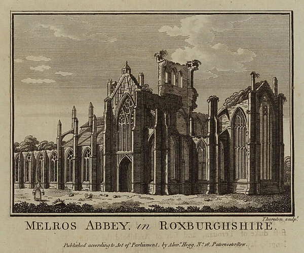 Melros Abbey, in Roxburghshire (engraving)