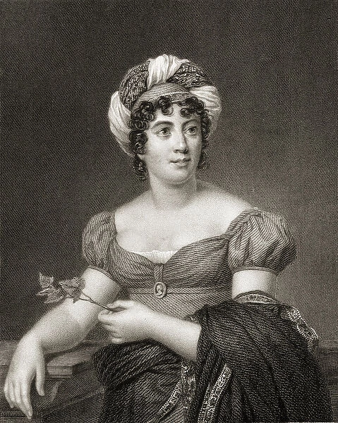 Mme de Stael, from The Gallery of Portraits, published in 1833 (engraving)