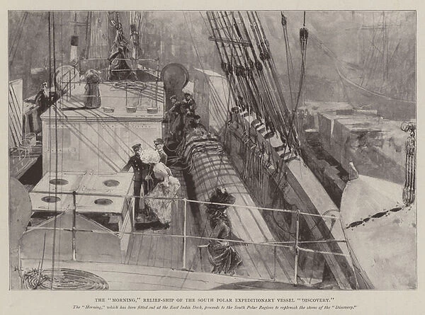 The 'Morning, 'Relief-Ship of the South Polar Expeditionary Vessel 'Discovery'(litho)