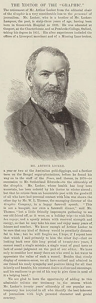 Mr Arthur Locker, the Editor of the 'Graphic'(engraving)
