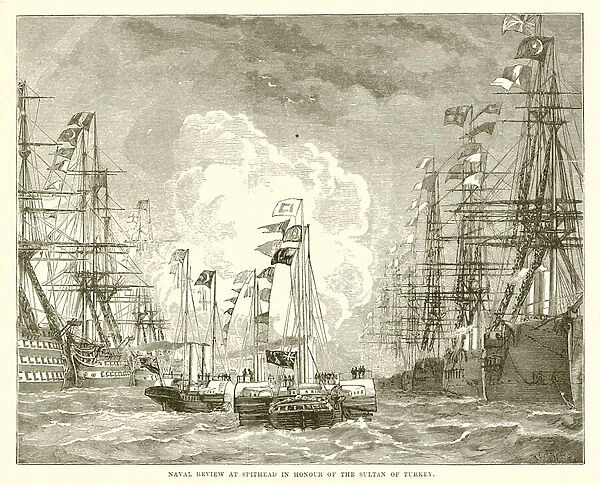 Naval Review at Spithead in Honour of the Sultan of Turkey (engraving)