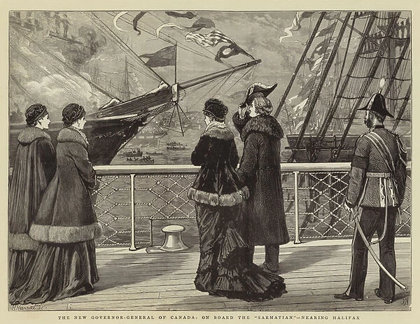The New Governor-General of Canada, on Board the 'Sarmatian', nearing Halifax (engraving)