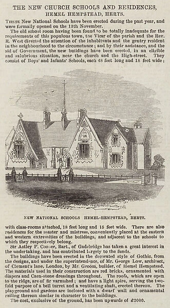New National Schools, Hemel-Hempstead, Herts (engraving)