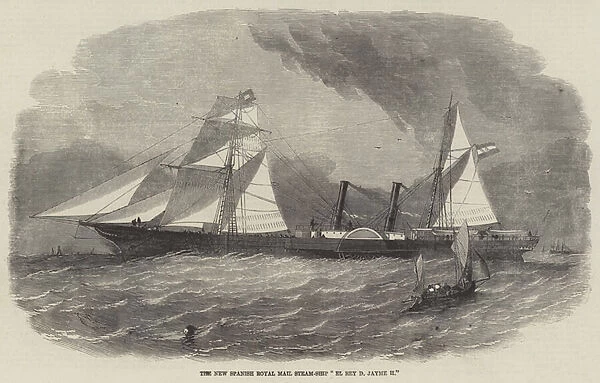 The New Spanish Royal Mail Steam-Ship 'El Rey D Jayme II'(engraving)