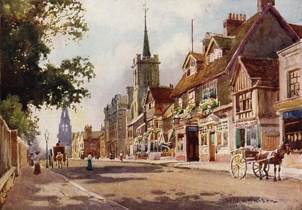 The Old Castle Inn (colour litho)