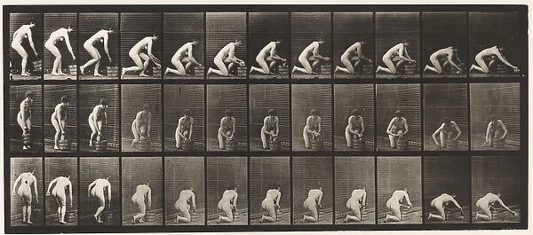 Plate 252. Kneeling on Right Knee and Scrubbing the Floor, 1872-1885 (collotype on paper)