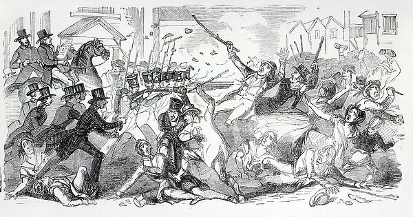 Plug Plot Riot in Preston, illustration from The Illustrated London News