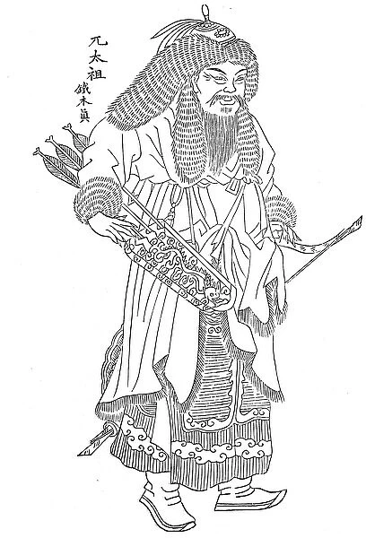 Portrait of Genghis Khan (Temudjin, 1167-1227), founder of the Mongolian Empire