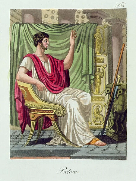 Praetor, No. 38 from Antique Rome, engraved by Labrousse