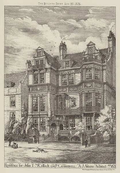 Residence for John T M Cullock, esquire, Camberwell (engraving)