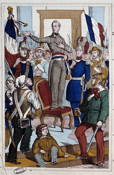 Revolution of 1848: representation of Alphonse de Lamartine (1790-1869