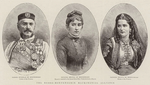The Russo-Montenegrin Matrimonial Alliance (engraving)