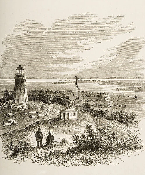 Sandy Hook New Jersey, seen from the lighthouse in the 1870s, c. 1880 (litho)