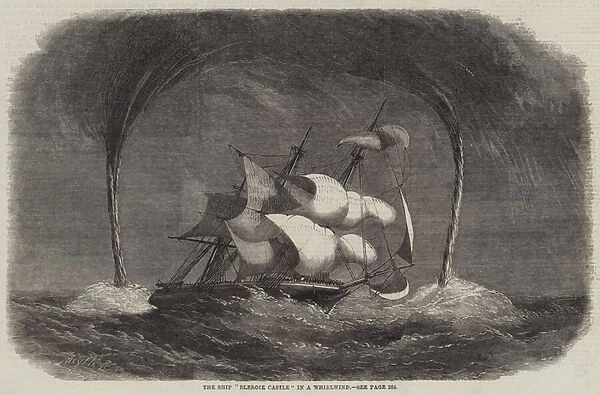The Ship 'Bleroie Castle'in a Whirlwind (engraving)