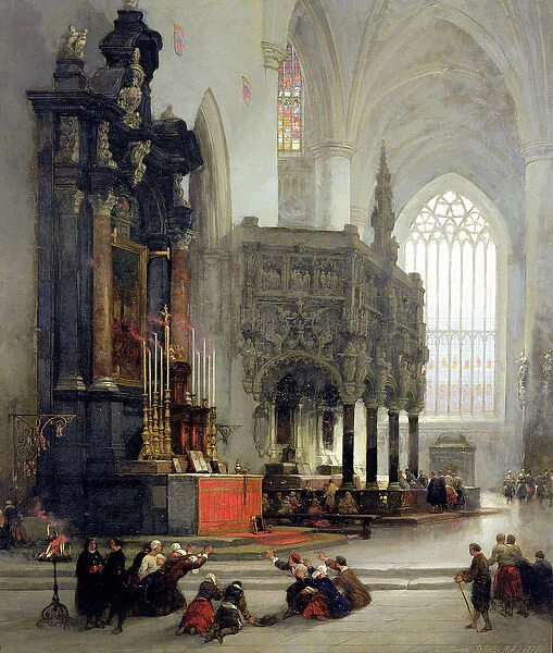 The Shrine of St. Gomar at Lierre, Belgium, 1849 (oil on canvas)