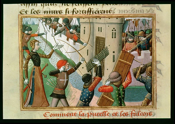 The Siege of Paris by Joan of Arc (c. 1412-31) in 1429, from the Vigils of Charles VII, c