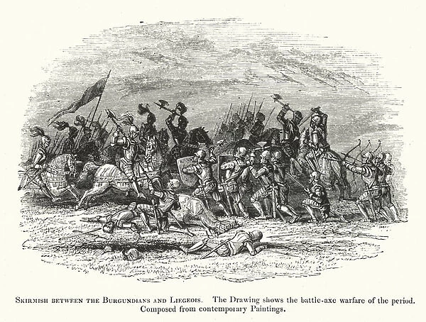 Skirmish between the Burgundians and Liegeois (engraving)