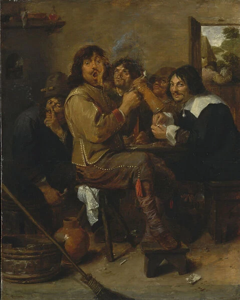 The Smokers, c. 1636 (oil on wood)