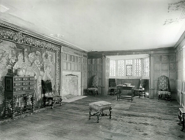 The Solar above the hall at Cold Ashton Manor, Gloucestershire, from The English Manor House (b / w photo)